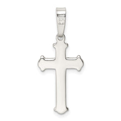 Sterling Silver Polished Matte Center Finish Cross Pendant QC7253