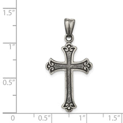 Sterling Silver Antiqued Cross Pendant QC7257