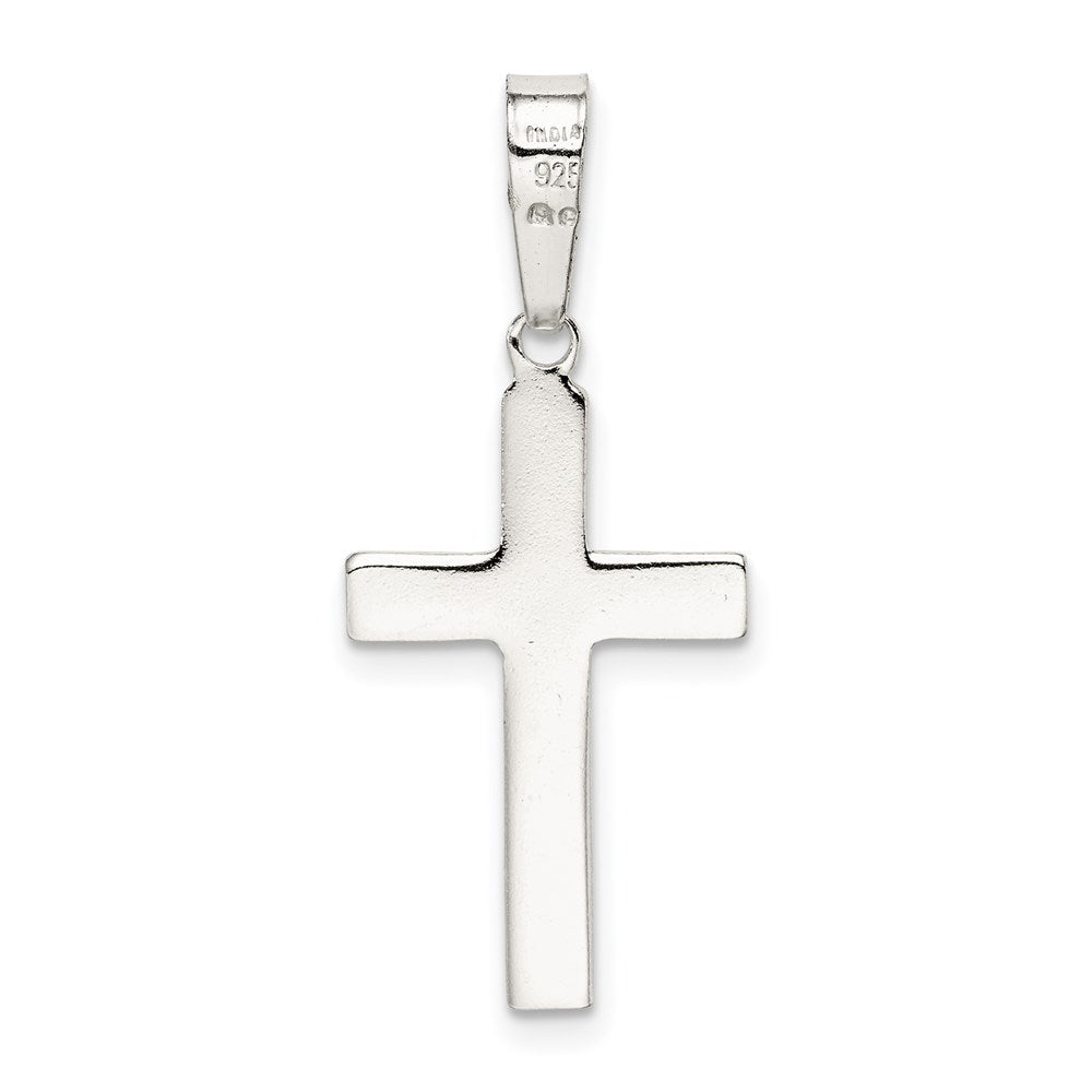 Sterling Silver Polished Cross Pendant QC7289
