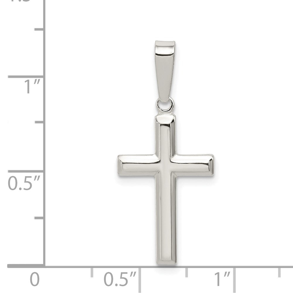 Sterling Silver Polished Cross Pendant QC7289