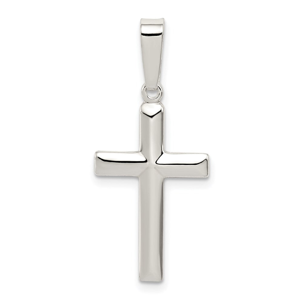 Sterling Silver Polished Cross Pendant QC7290