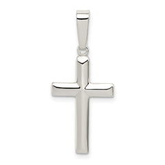 Sterling Silver Polished Cross Pendant QC7290