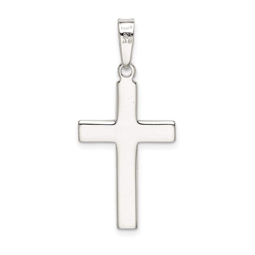 Sterling Silver Polished Cross Pendant QC7291