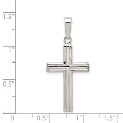 Sterling Silver Polished Cross Pendant QC7291