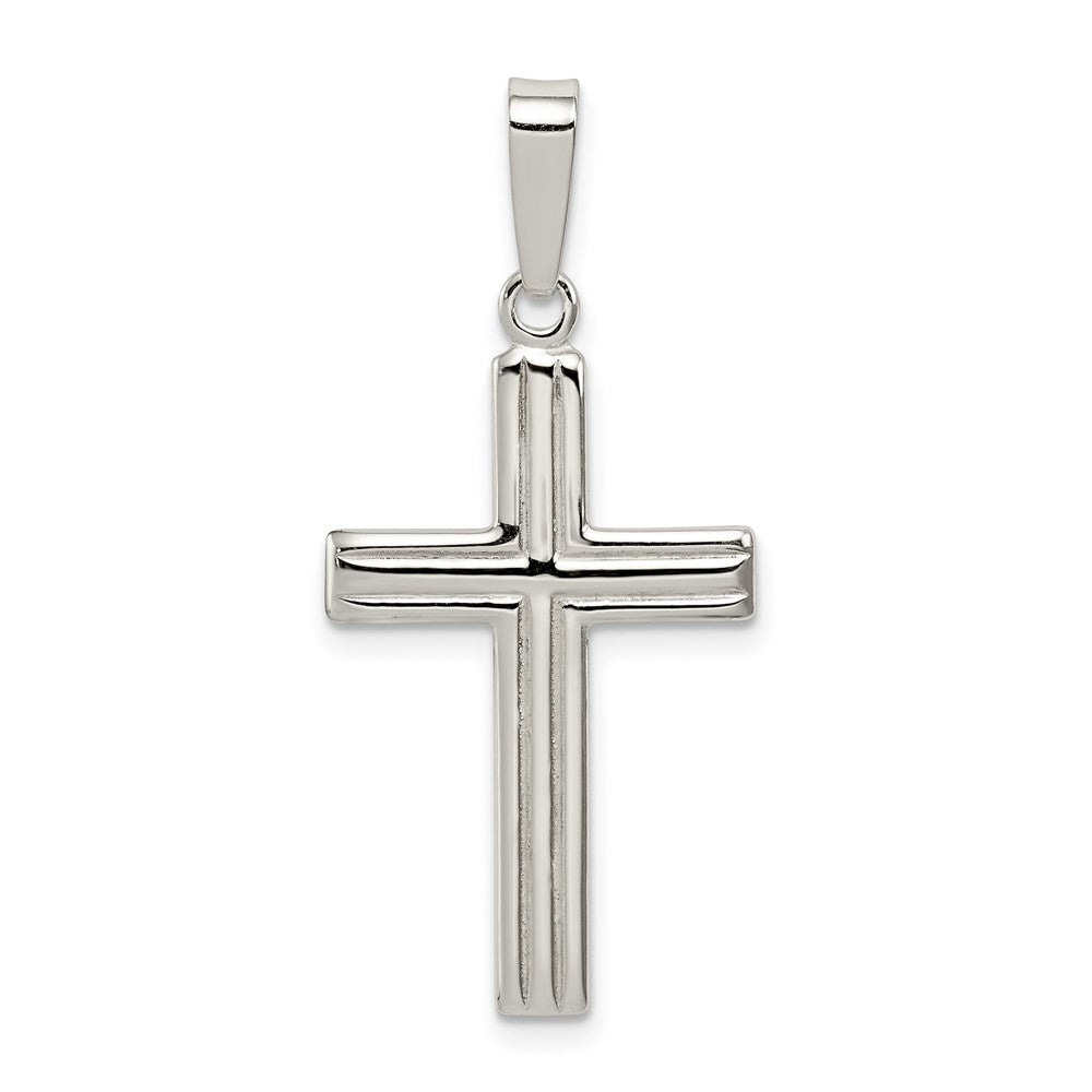 Sterling Silver Polished Cross Pendant QC7291