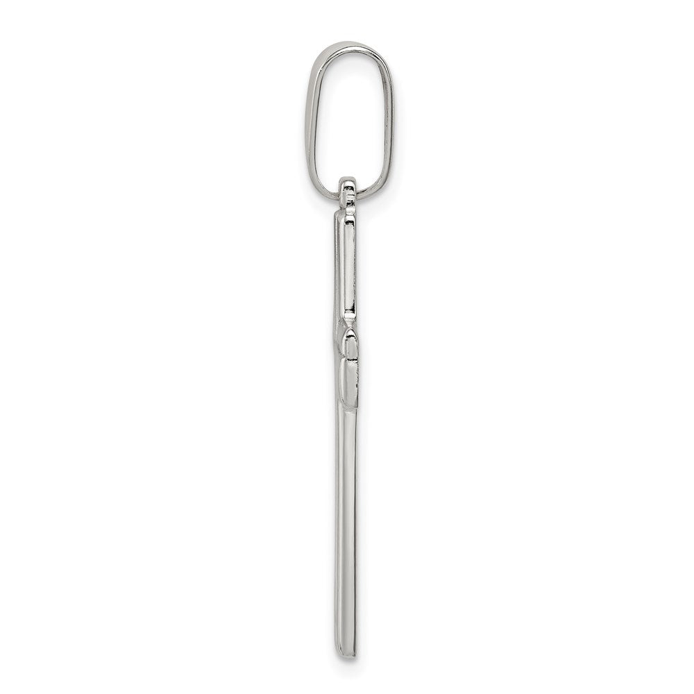 Sterling Silver Polished Cross Pendant QC7299