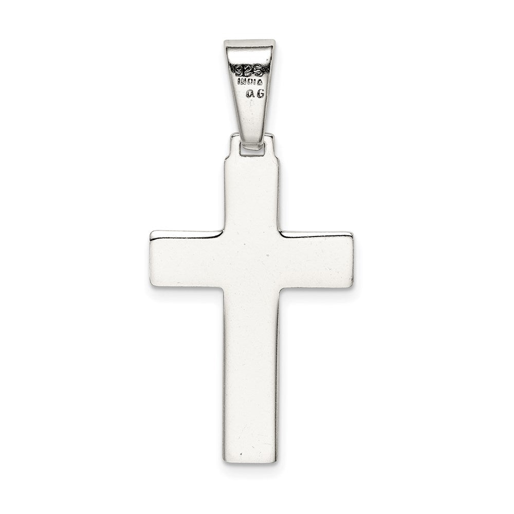 Sterling Silver Polished Cross Pendant QC7299