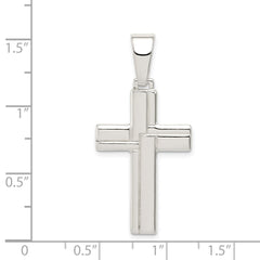 Sterling Silver Polished Cross Pendant QC7299