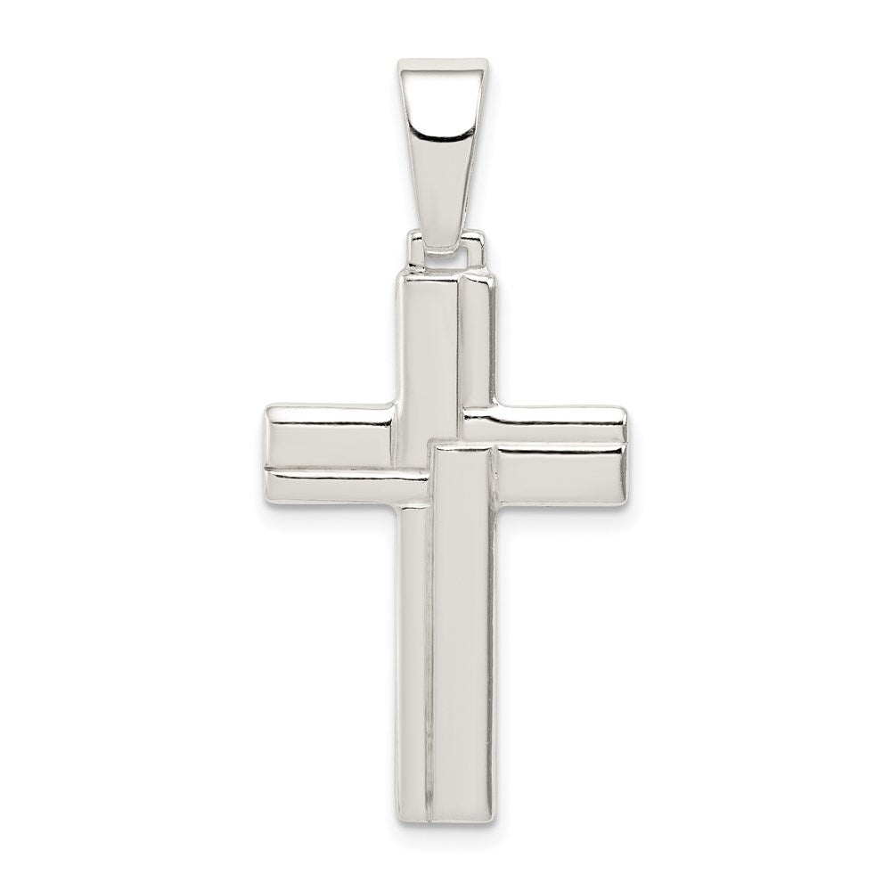 Sterling Silver Polished Cross Pendant QC7299