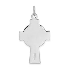 Sterling Silver Rhodium-plated Polished Epoxy Irish Cross Pendant QC7305