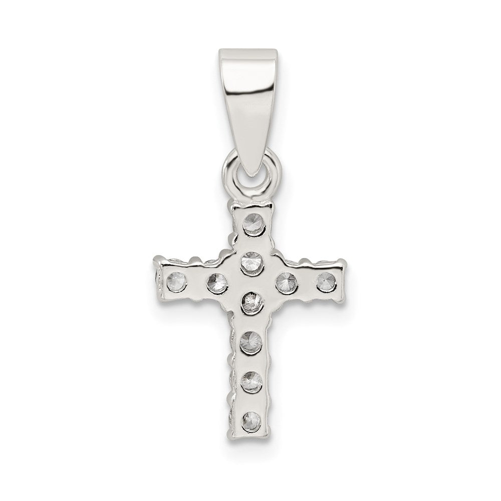 Sterling Silver CZ Cross Pendant QC7306