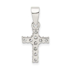 Sterling Silver CZ Cross Pendant QC7306