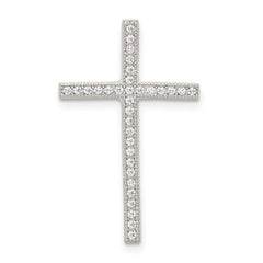 Sterling Silver Rhodium-plated Micro Pave Cross Pendant QC7324