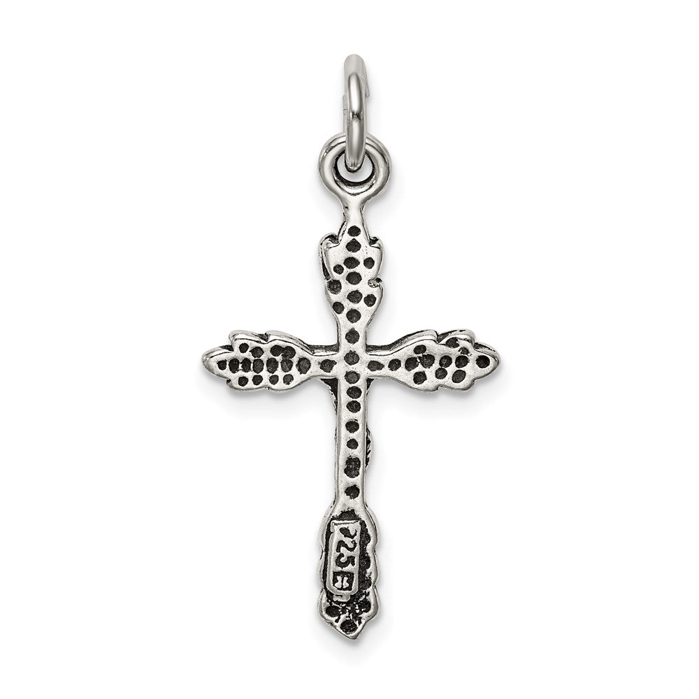 Sterling Silver Antiqued Crucifix Charm QC7338