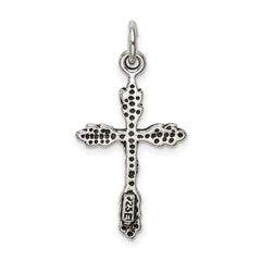 Sterling Silver Antiqued Crucifix Charm QC7338