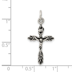 Sterling Silver Antiqued Crucifix Charm QC7338