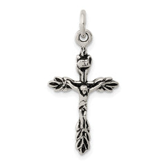 Sterling Silver Antiqued Crucifix Charm QC7338