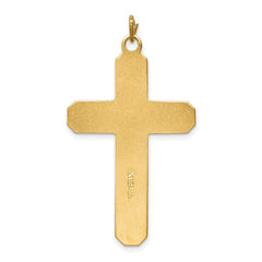 Sterling Silver Rhodium-plated Satin/Polished Vermeil Corpus Cross Pendant QC7339