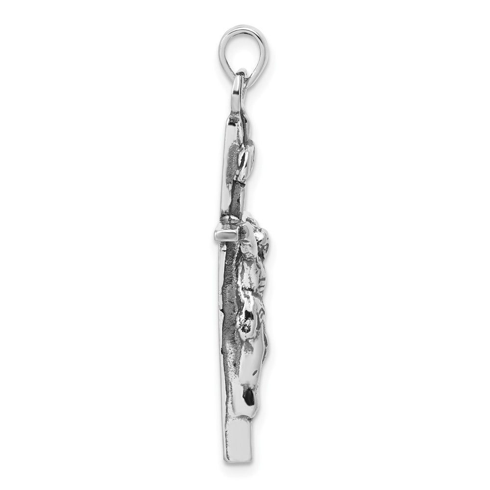 Sterling Silver Antiqued Crucifix Charm QC7340