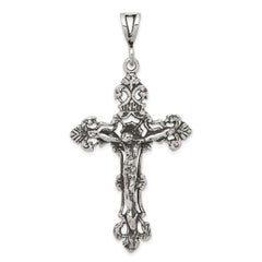 Sterling Silver Antiqued Crucifix Charm QC7348