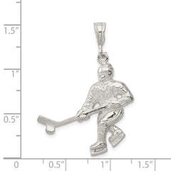 Sterling Silver Hockey Player Charm QC738