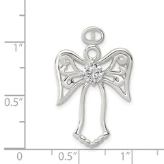 Sterling Silver CZ Angel Pendant QC7386