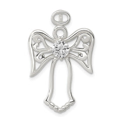 Sterling Silver CZ Angel Pendant QC7386