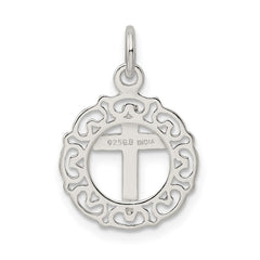 Sterling Silver Circle & Cross Pendant QC7403