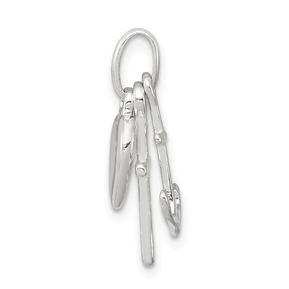 Sterling Silver Anchor & Heart Pendant QC7405