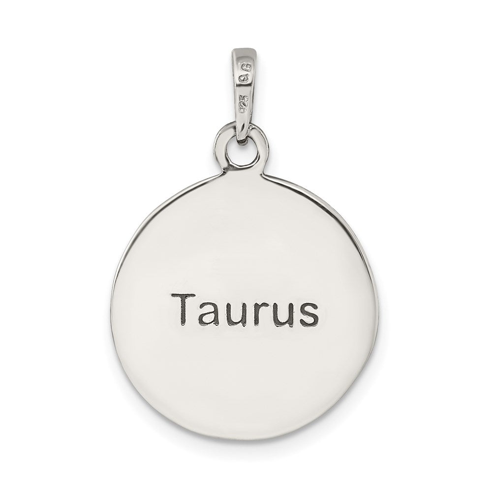 Sterling Silver Polished Antique Finish Taurus Horoscope Zodiac Pendant QC7413