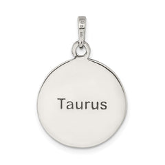 Sterling Silver Polished Antique Finish Taurus Horoscope Zodiac Pendant QC7413