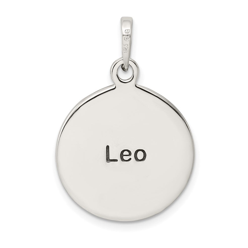 Sterling Silver Polished Antique Finish Leo Horoscope Zodiac Pendant QC7416