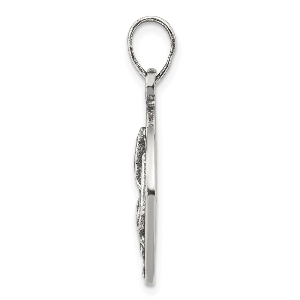 Sterling Silver Polished Antique Finish Virgo Horoscope Zodiac Pendant QC7417