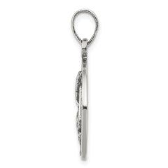 Sterling Silver Polished Antique Finish Virgo Horoscope Zodiac Pendant QC7417