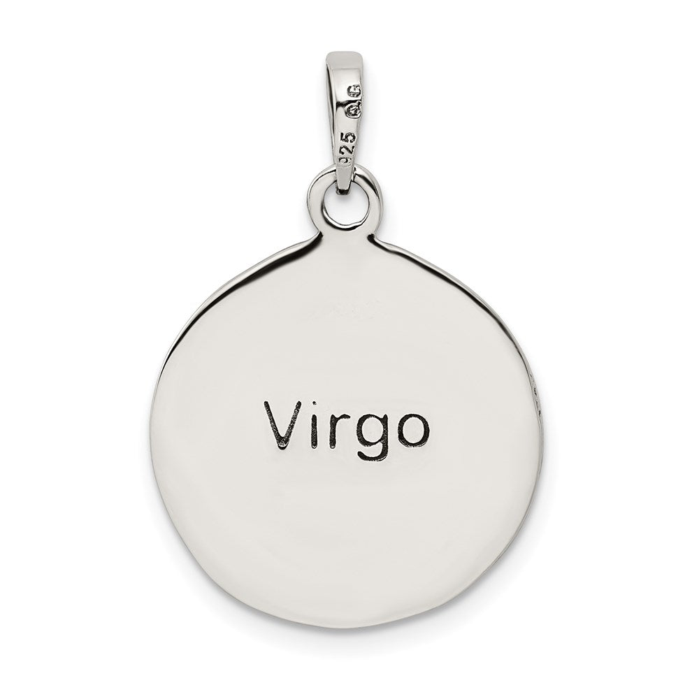 Sterling Silver Polished Antique Finish Virgo Horoscope Zodiac Pendant QC7417