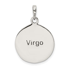 Sterling Silver Polished Antique Finish Virgo Horoscope Zodiac Pendant QC7417