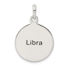Sterling Silver Polished Antique Finish Libra Horoscope Zodiac Pendant QC7418