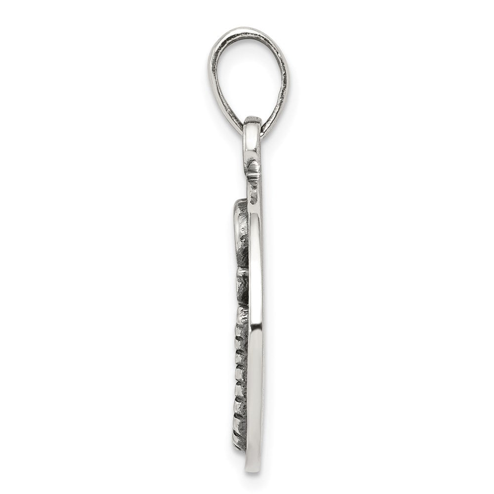 Sterling Silver Polished Antique Finish Scorpio Horoscope Zodiac Pendant QC7419