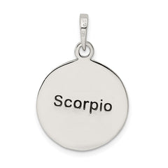 Sterling Silver Polished Antique Finish Scorpio Horoscope Zodiac Pendant QC7419