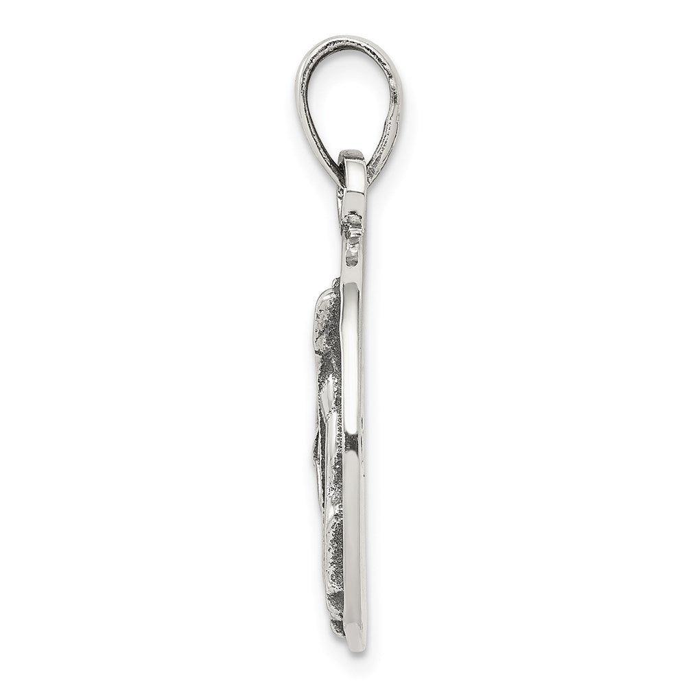 Sterling Silver Polished Antique Finish Sagittarius Horoscope Zodiac Pendan QC7420