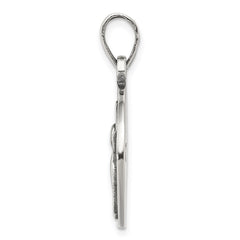 Sterling Silver Polished Antique Finish Capricorn Horoscope Zodiac Pendant QC7421