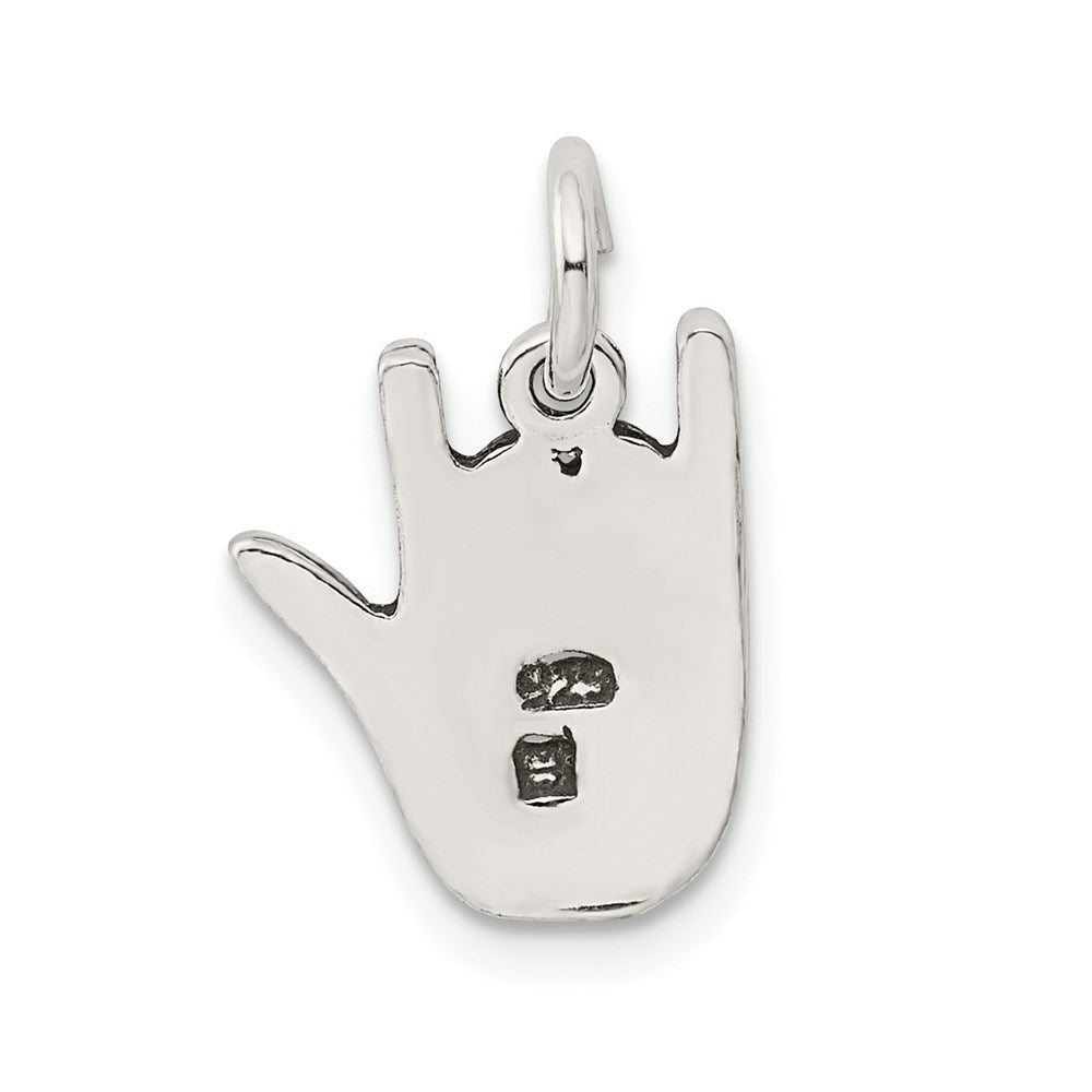 Sterling Silver Antiqued Sign Language Charm QC7480