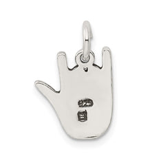 Sterling Silver Antiqued Sign Language Charm QC7480