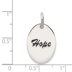 Sterling Silver Polished Enamel Hope Pendant QC7492