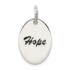 Sterling Silver Polished Enamel Hope Pendant QC7492
