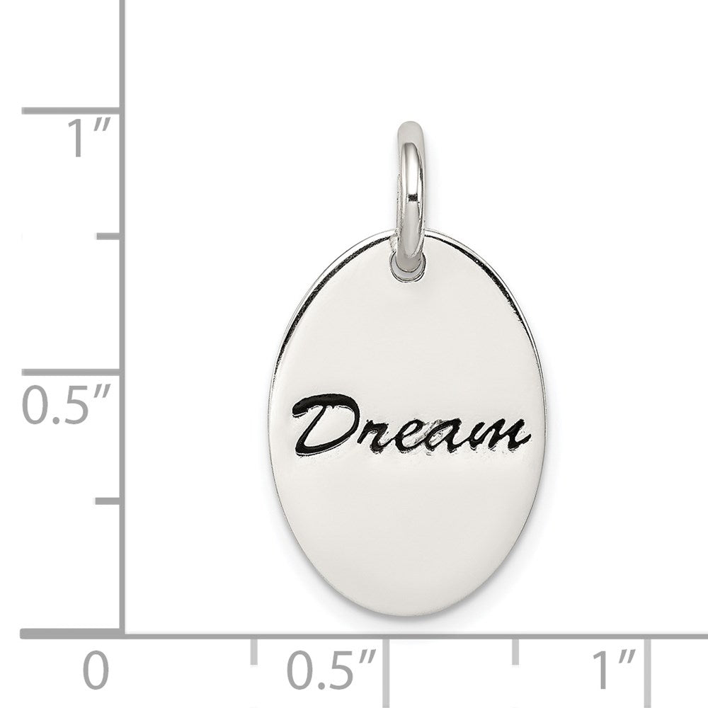 Sterling Silver Polished Enamel Dream Pendant QC7494