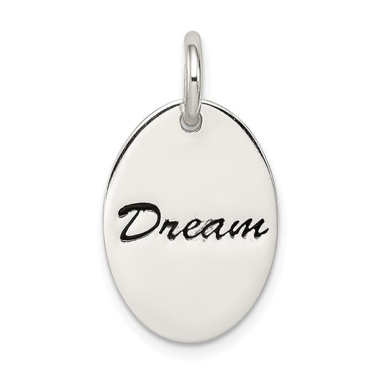 Sterling Silver Polished Enamel Dream Pendant QC7494