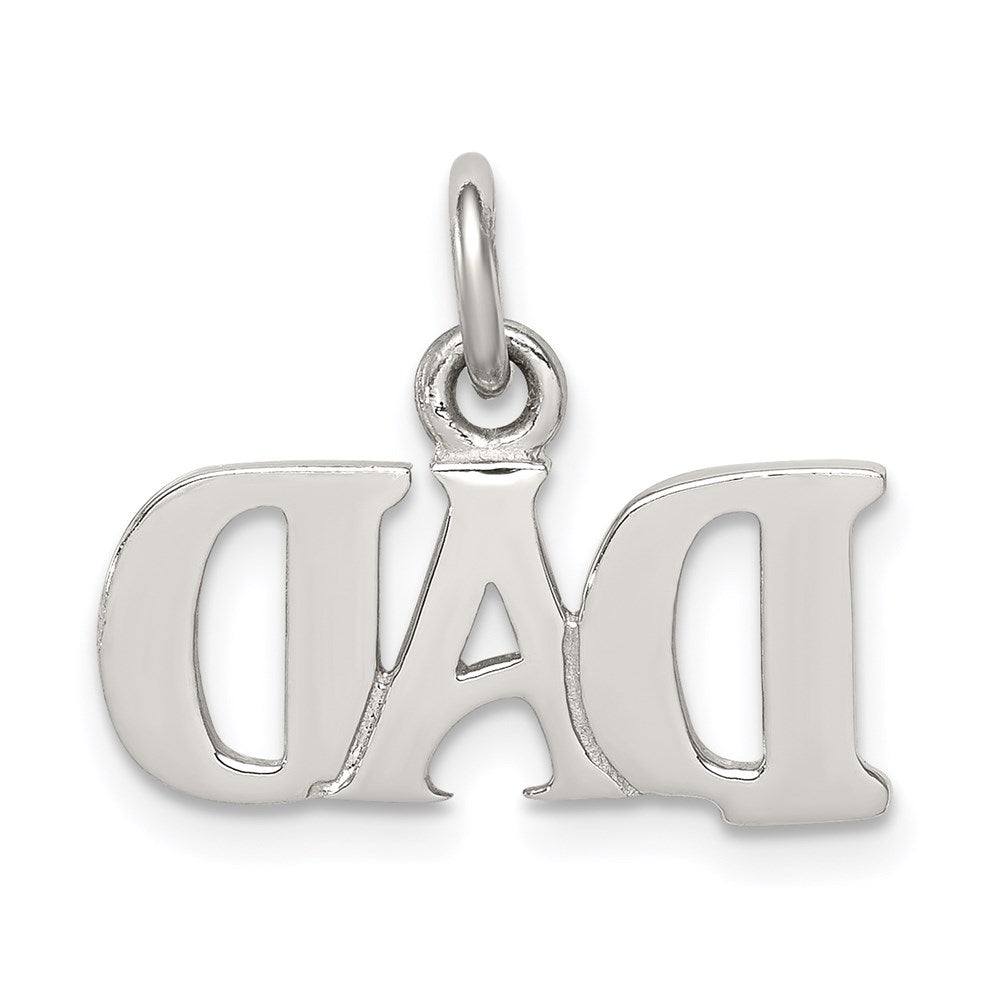Sterling Silver Rhodium-plated Dad Charm QC7513