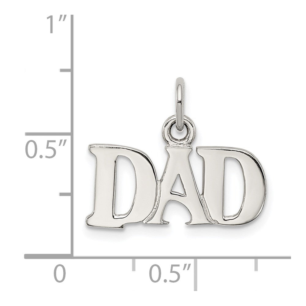Sterling Silver Rhodium-plated Dad Charm QC7513