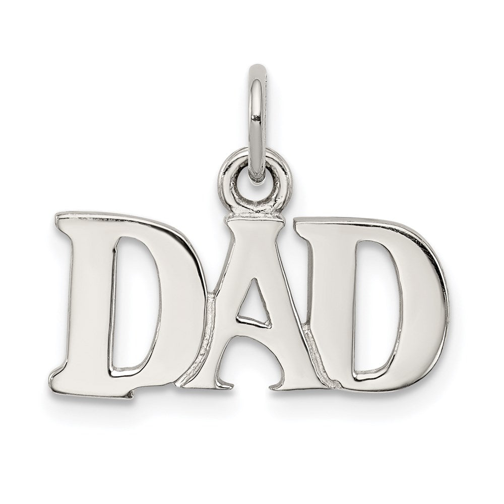 Sterling Silver Rhodium-plated Dad Charm QC7513